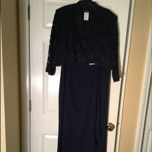 Mother of the Bride Navy Blue Gown